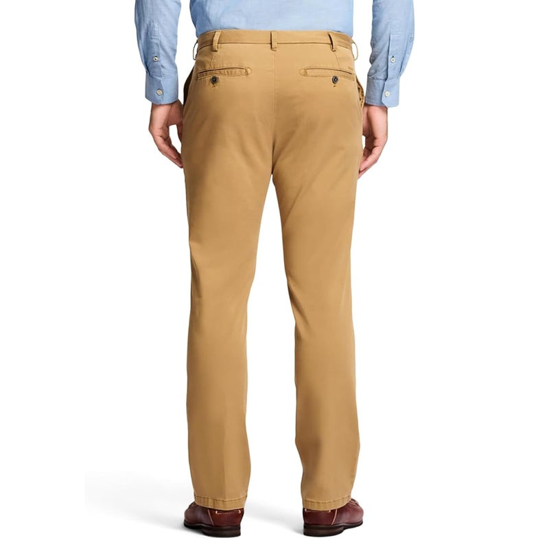 IZOD Men's Saltwater Stretch Flat-Front Chino Pants, Cognac Strt, 34W x 30L - Image 3
